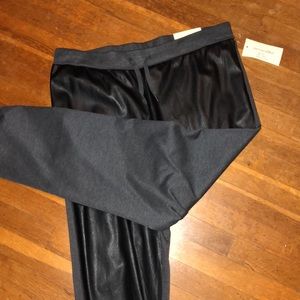 New pleather mixed media joggers 3X